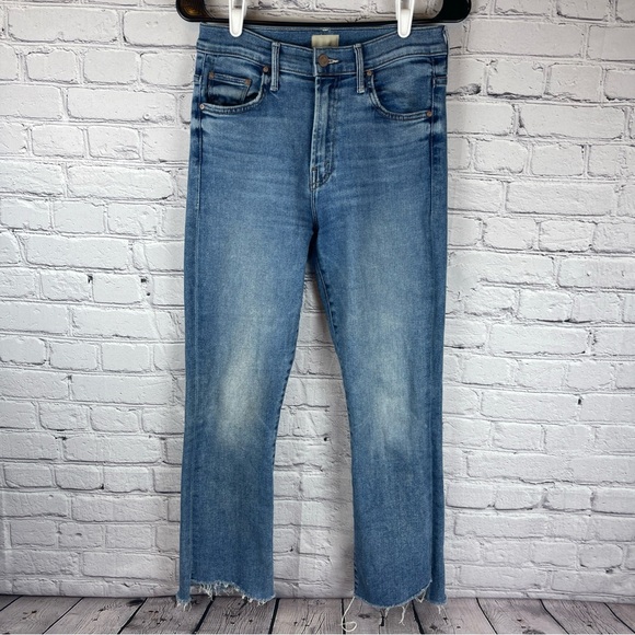 Mother Jeans The Insider Crop Step Fray Women’s 27 (27x27) High Waist Raw Hem - Picture 1 of 13